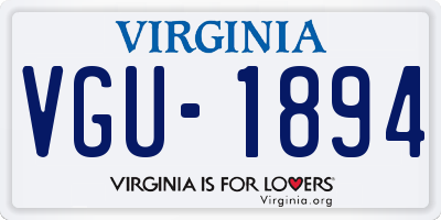 VA license plate VGU1894