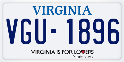 VA license plate VGU1896