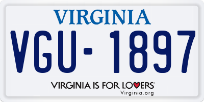 VA license plate VGU1897