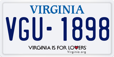 VA license plate VGU1898
