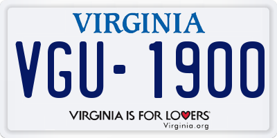 VA license plate VGU1900