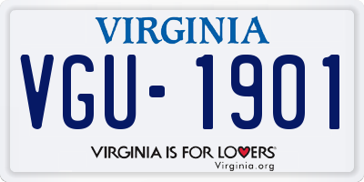 VA license plate VGU1901