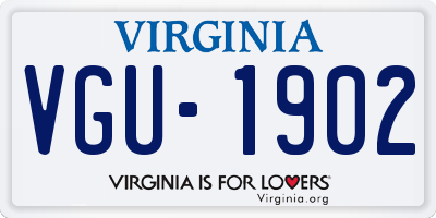 VA license plate VGU1902