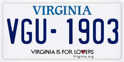 VA license plate VGU1903
