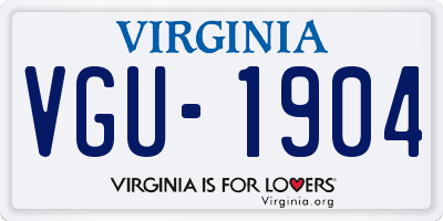 VA license plate VGU1904