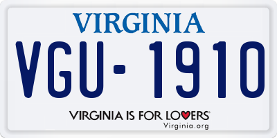 VA license plate VGU1910