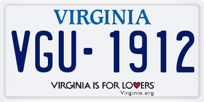 VA license plate VGU1912