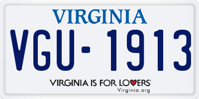 VA license plate VGU1913