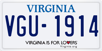 VA license plate VGU1914