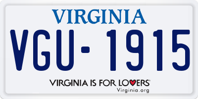 VA license plate VGU1915