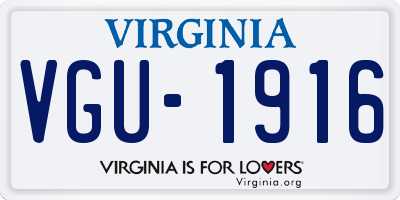VA license plate VGU1916