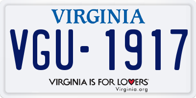 VA license plate VGU1917