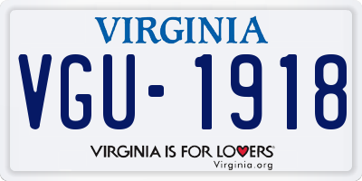 VA license plate VGU1918
