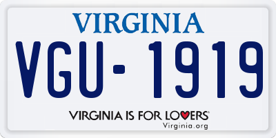VA license plate VGU1919