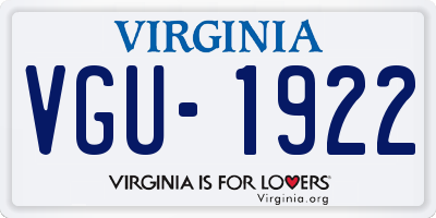 VA license plate VGU1922