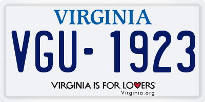 VA license plate VGU1923