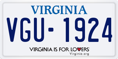VA license plate VGU1924