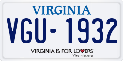 VA license plate VGU1932