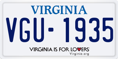 VA license plate VGU1935