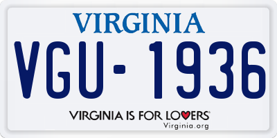 VA license plate VGU1936