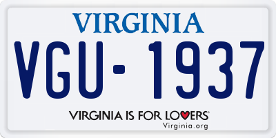 VA license plate VGU1937