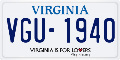 VA license plate VGU1940