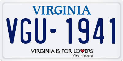 VA license plate VGU1941
