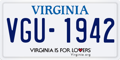 VA license plate VGU1942