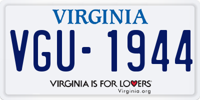 VA license plate VGU1944