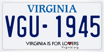 VA license plate VGU1945