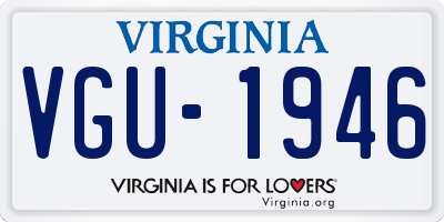 VA license plate VGU1946