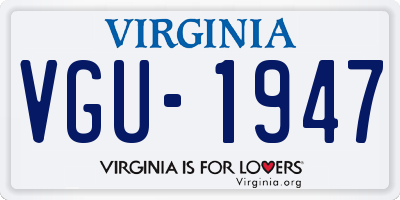 VA license plate VGU1947