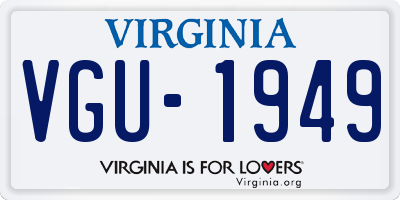 VA license plate VGU1949