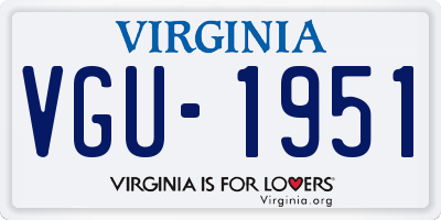 VA license plate VGU1951