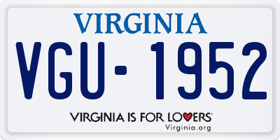 VA license plate VGU1952