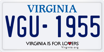 VA license plate VGU1955