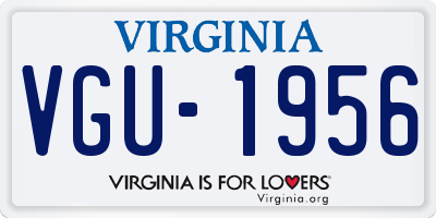 VA license plate VGU1956