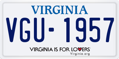 VA license plate VGU1957