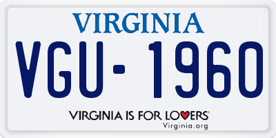 VA license plate VGU1960