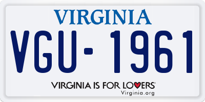 VA license plate VGU1961