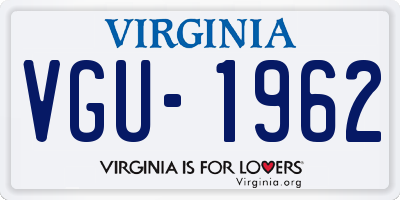 VA license plate VGU1962