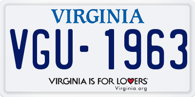 VA license plate VGU1963