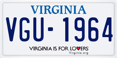 VA license plate VGU1964