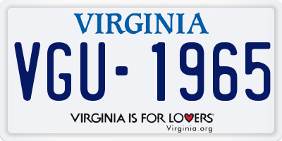 VA license plate VGU1965