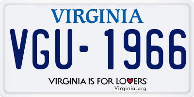 VA license plate VGU1966