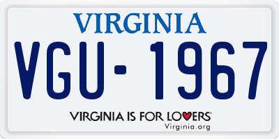VA license plate VGU1967