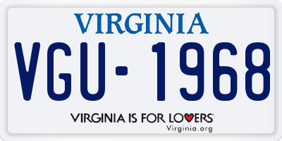 VA license plate VGU1968