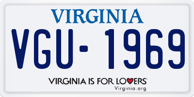 VA license plate VGU1969
