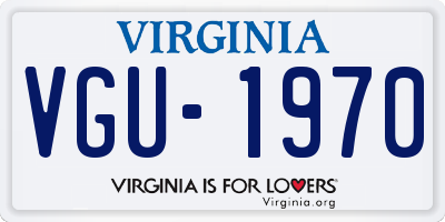 VA license plate VGU1970