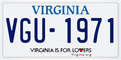 VA license plate VGU1971